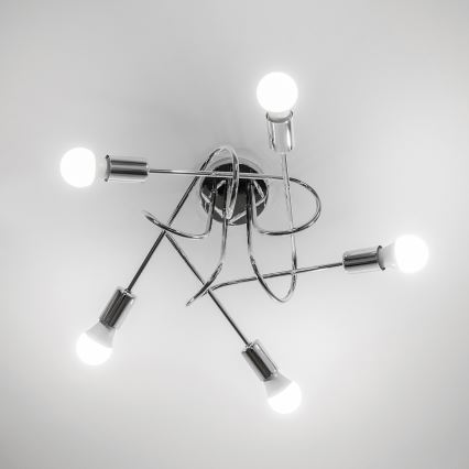 Lampadario a montaggio superficiale OXFORD 5xE27/15W/230V cromo lucido