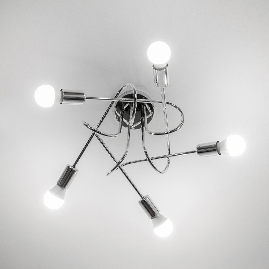 Lampadario a montaggio superficiale OXFORD 5xE27/15W/230V cromo lucido