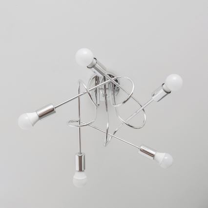 Lampadario a montaggio superficiale OXFORD 5xE27/15W/230V cromo lucido