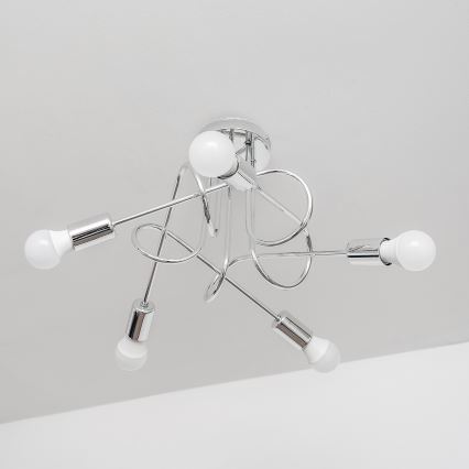 Lampadario a montaggio superficiale OXFORD 5xE27/15W/230V cromo lucido