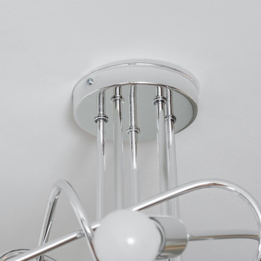 Lampadario a montaggio superficiale OXFORD 5xE27/15W/230V cromo lucido