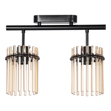 Lampadario a plafone 2xE27/60W/230V nero/fumé