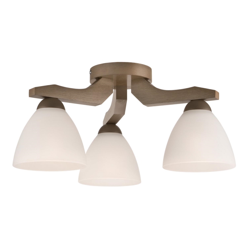 Lampadario a plafone ADRIANO 3xE27/60W/230V faggio
