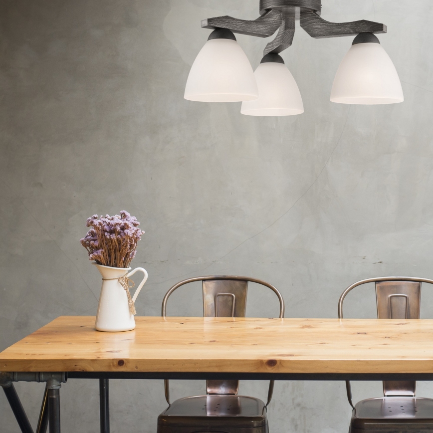Lampadario a plafone ADRIANO 3xE27/60W/230V - FSC certificato