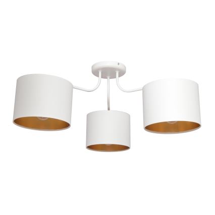 Lampadario a plafone ALBA 3xE27/15W/230V bianco/dorato