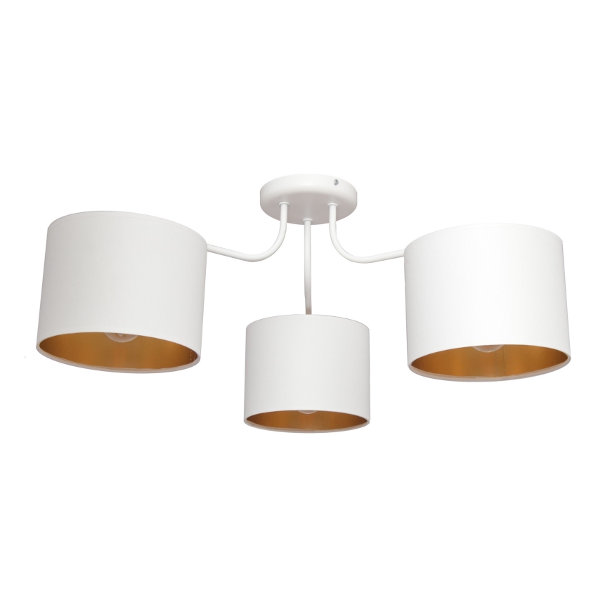 Lampadario a plafone ALBA 3xE27/15W/230V bianco/dorato