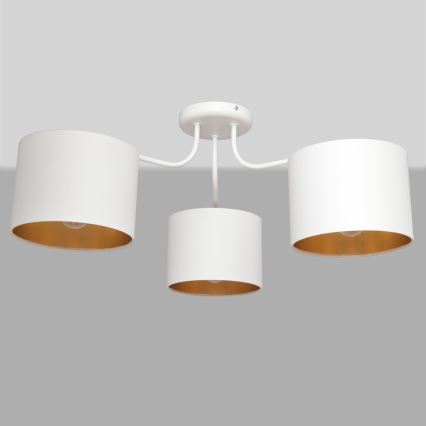 Lampadario a plafone ALBA 3xE27/15W/230V bianco/dorato