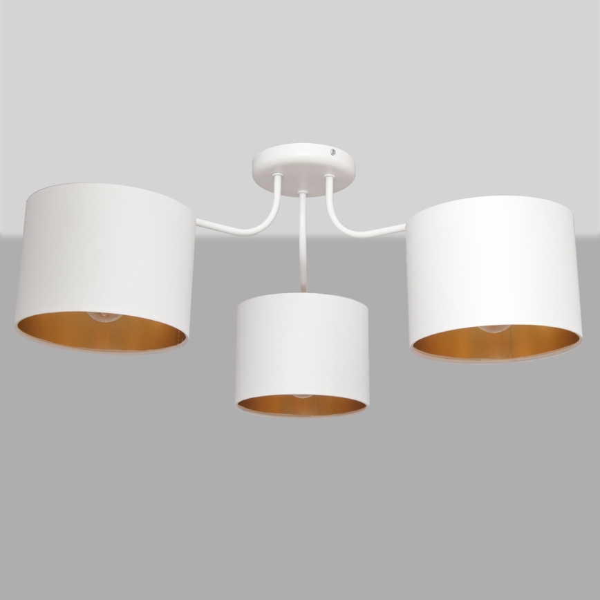 Lampadario a plafone ALBA 3xE27/15W/230V bianco/dorato