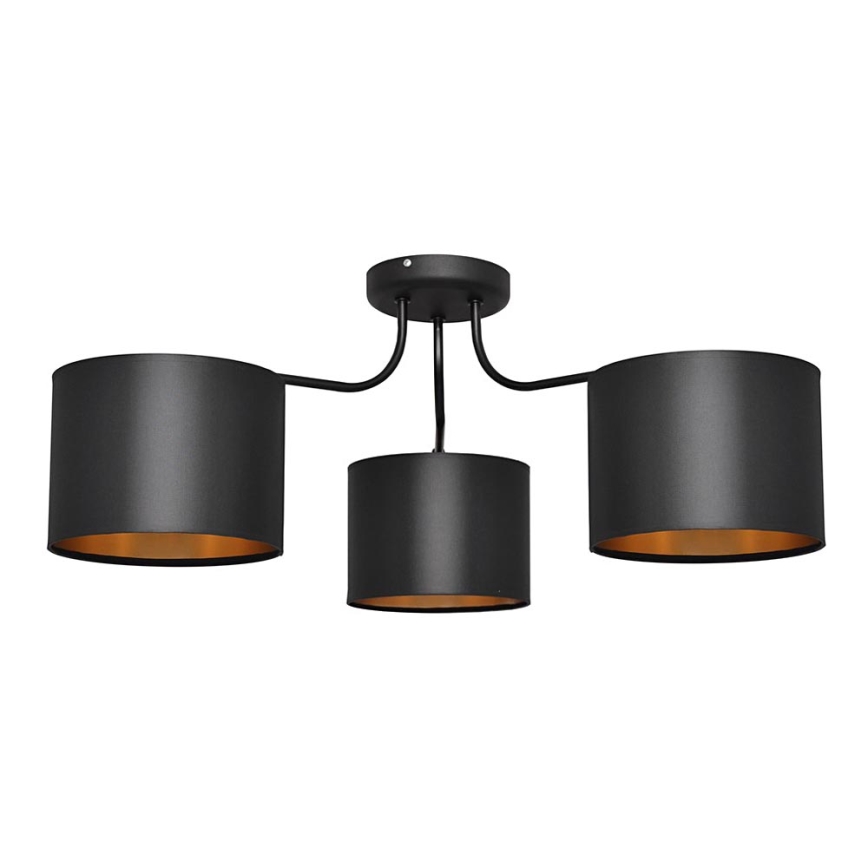 Lampadario a plafone ALBA 3xE27/15W/230V nero/dorato