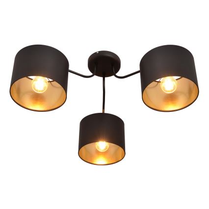 Lampadario a plafone ALBA 3xE27/15W/230V nero/dorato