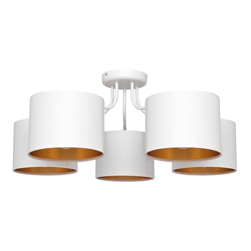 Lampadario a plafone ALBA 5xE27/15W/230V bianco/dorato