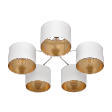 Lampadario a plafone ALBA 5xE27/15W/230V bianco/dorato