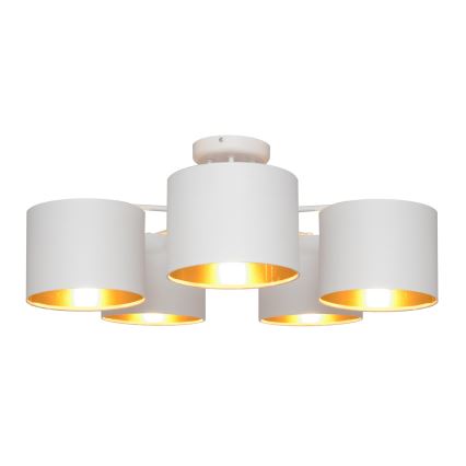 Lampadario a plafone ALBA 5xE27/15W/230V bianco/dorato