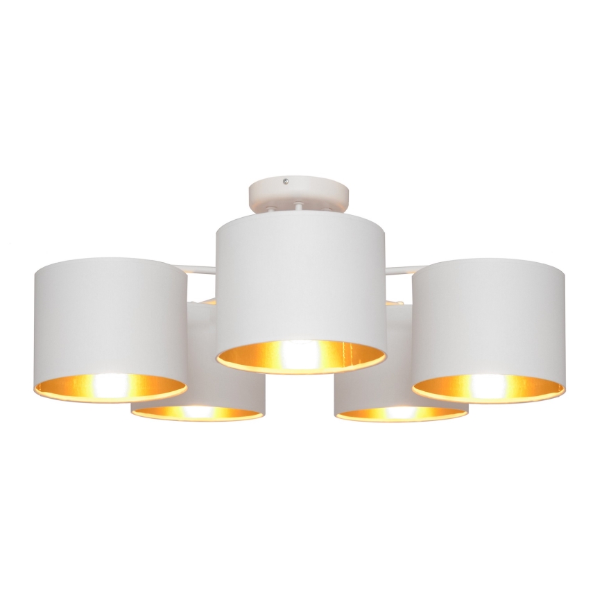 Lampadario a plafone ALBA 5xE27/15W/230V bianco/dorato