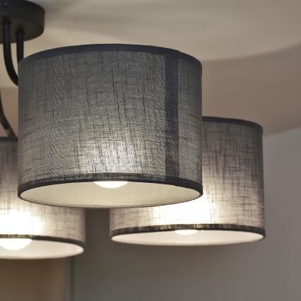Lampadario a plafone ALBA 5xE27/15W/230V grigio
