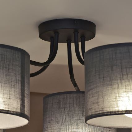 Lampadario a plafone ALBA 5xE27/15W/230V grigio