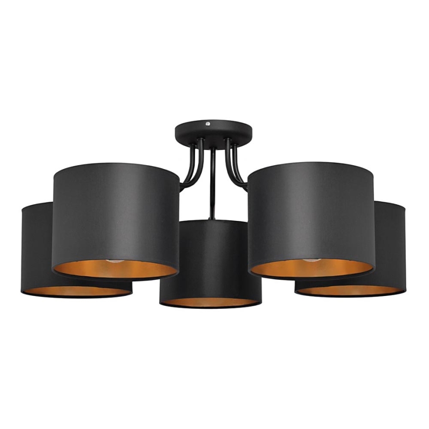 Lampadario a plafone ALBA 5xE27/15W/230V nero/dorato