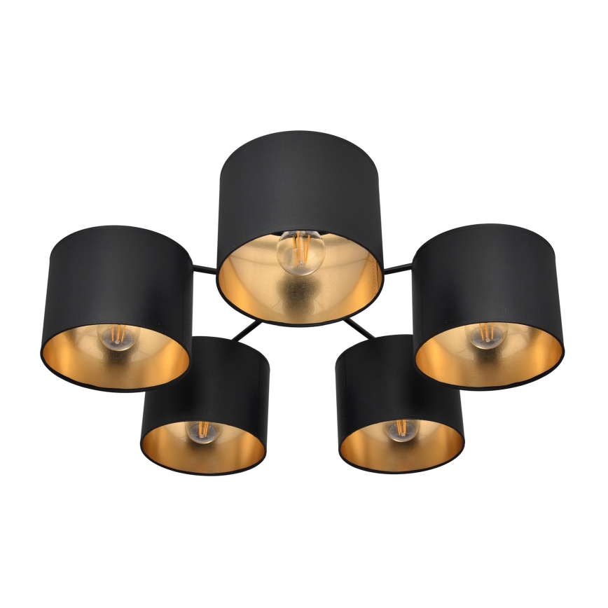 Lampadario a plafone ALBA 5xE27/15W/230V nero/dorato