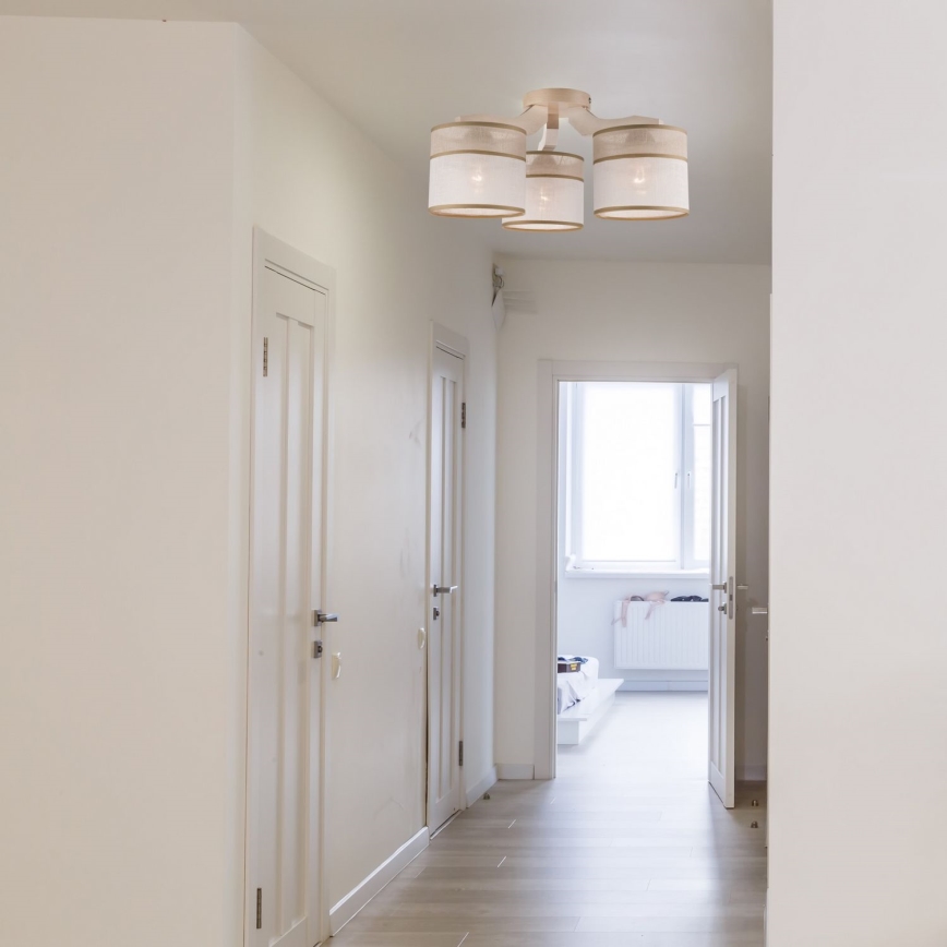 Lampadario a plafone ANDREA 3xE27/60W/230V faggio