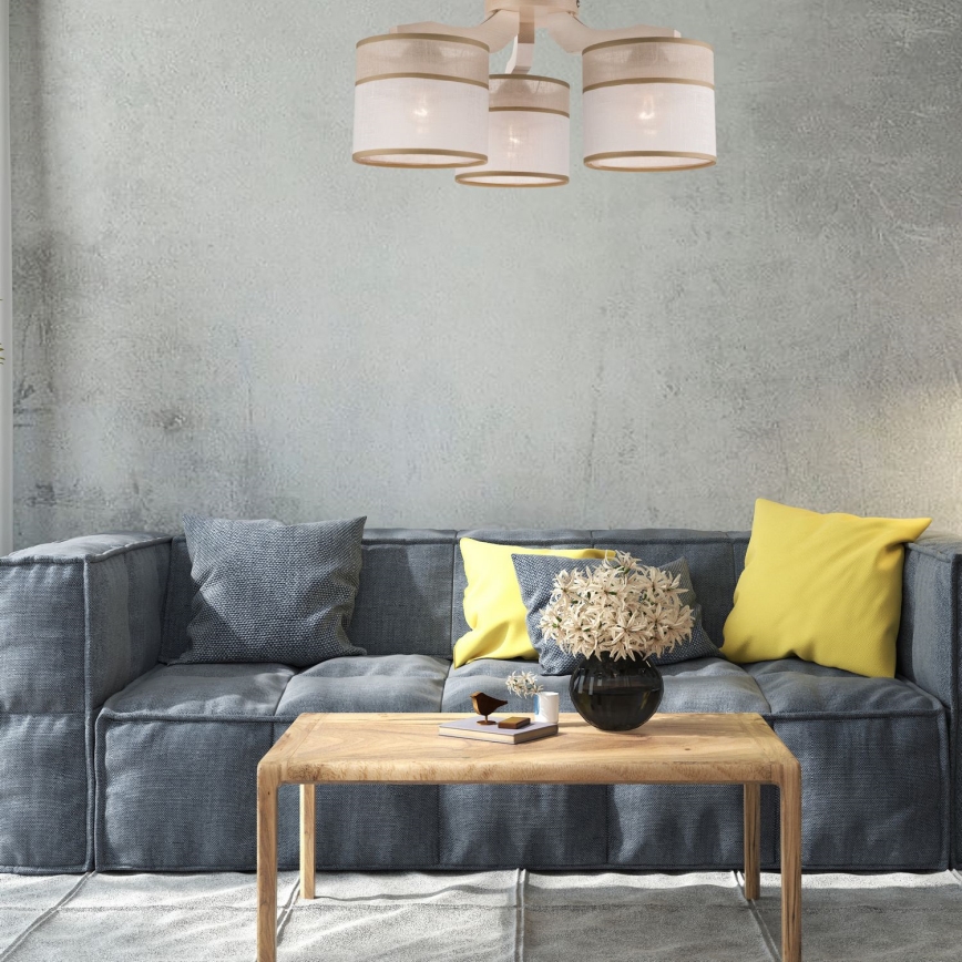 Lampadario a plafone ANDREA 3xE27/60W/230V faggio