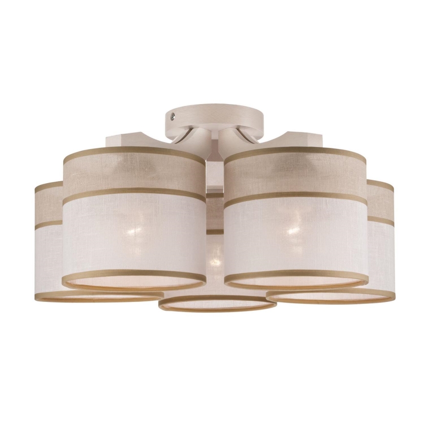 Lampadario a plafone ANDREA 5xE27/60W/230V faggio