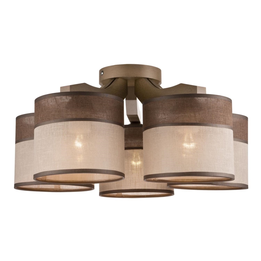 Lampadario a plafone ANDREA 5xE27/60W/230V faggio