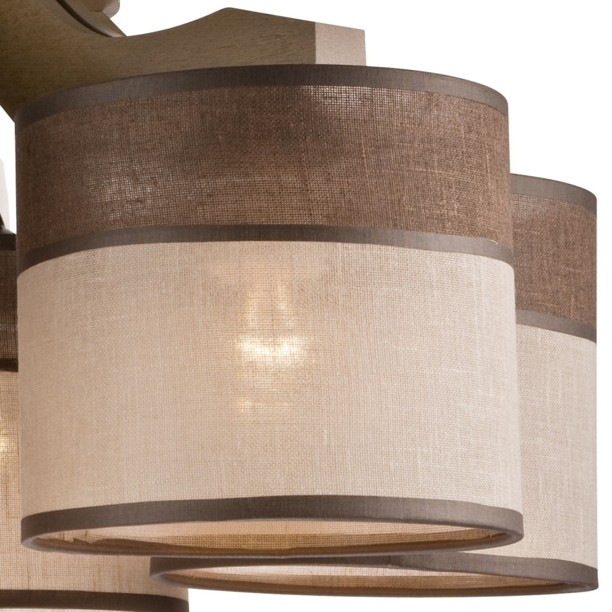 Lampadario a plafone ANDREA 5xE27/60W/230V faggio