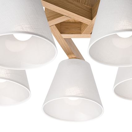 Lampadario a plafone ANTONIO 5xE14/40W/230V, quercia