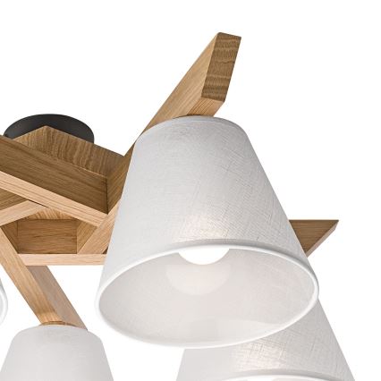 Lampadario a plafone ANTONIO 5xE14/40W/230V, quercia