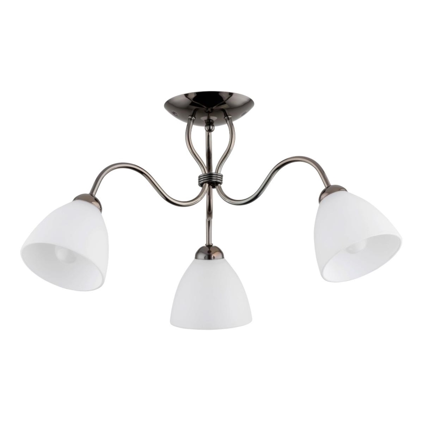 Lampadario a plafone ARIEL 3xE27/15W/230V grigio