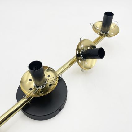 Lampadario a plafone AURIS 5xE14/15W/230V oro/nero fumé/beige