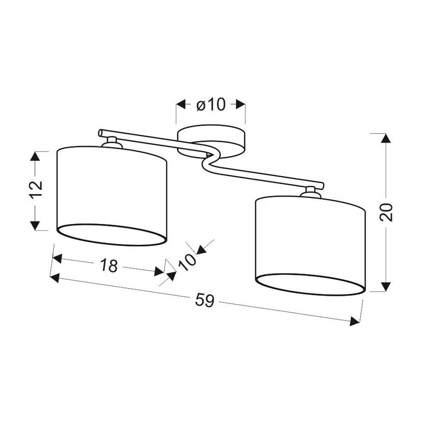 Lampadario a plafone BAN 2xE14/40W/230V