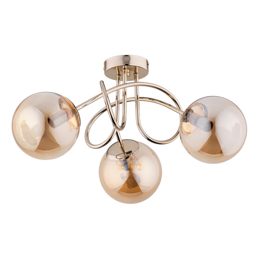 Lampadario a plafone BANKO 3xE14/10W/230V ottone