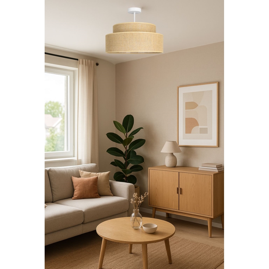 Lampadario a plafone BOHO 1xE27/60W/230V beige
