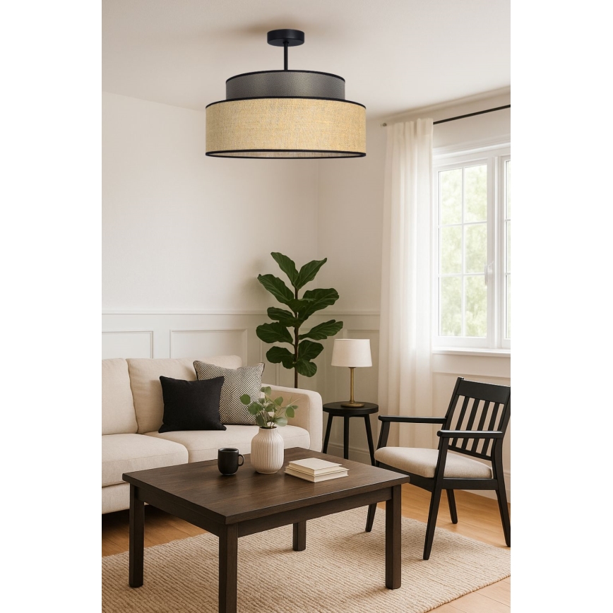 Lampadario a plafone BOHO 1xE27/60W/230V diametro 40 cm marrone/beige