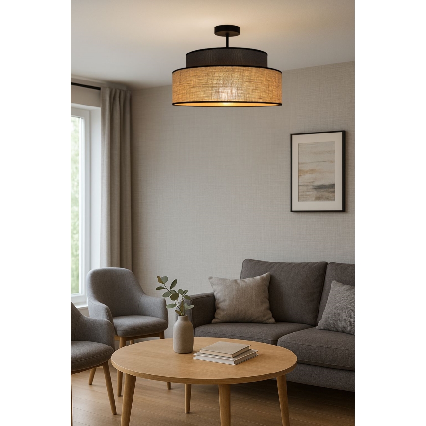 Lampadario a plafone BOHO 1xE27/60W/230V diametro 40 cm marrone/beige