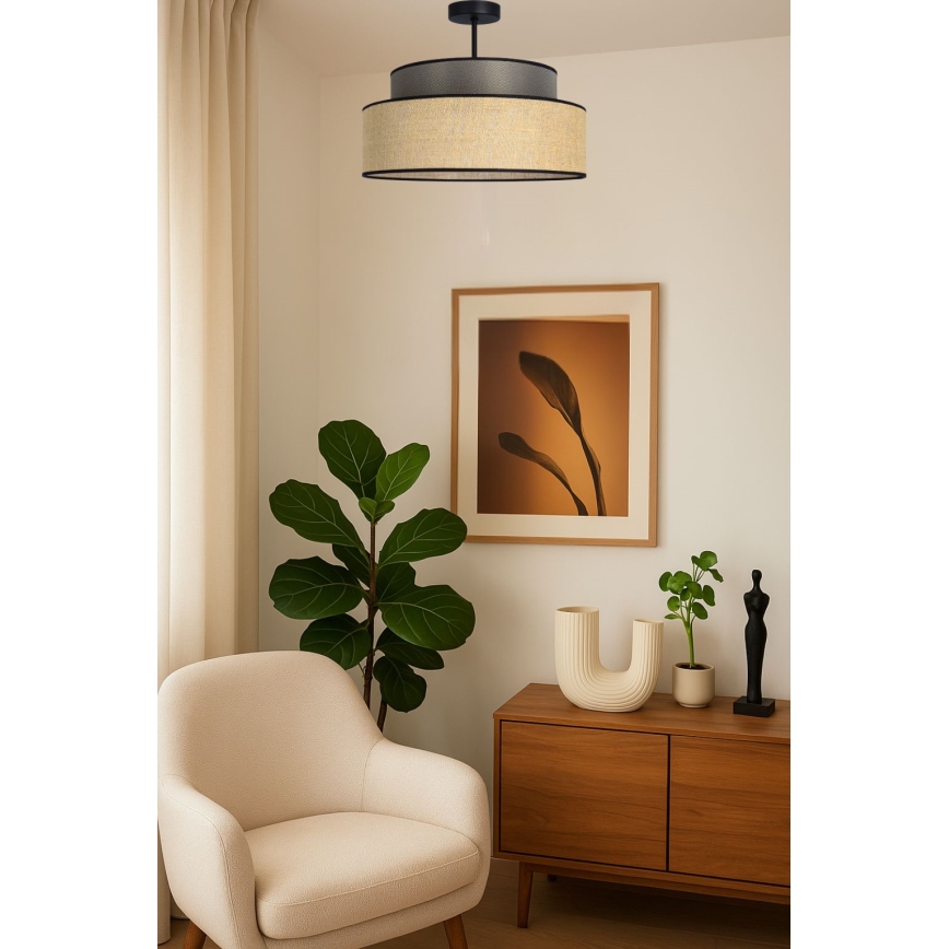 Lampadario a plafone BOHO 1xE27/60W/230V diametro 40 cm marrone/beige