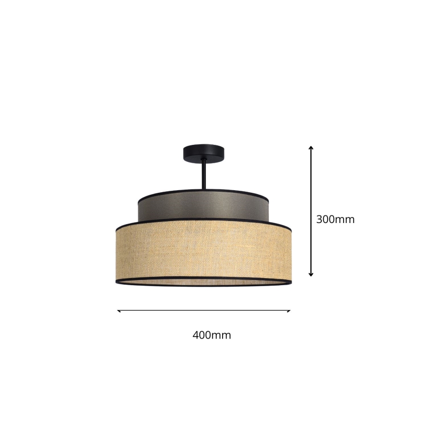 Lampadario a plafone BOHO 1xE27/60W/230V diametro 40 cm marrone/beige