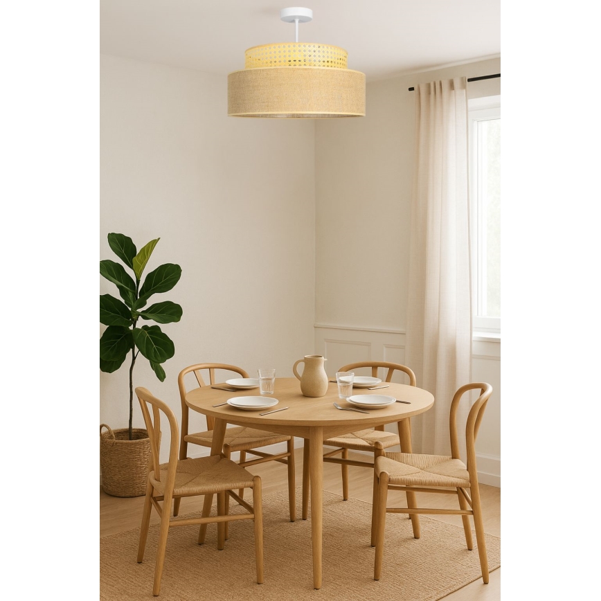 Lampadario a plafone BOHO 1xE27/60W/230V diametro 40 cm rattan