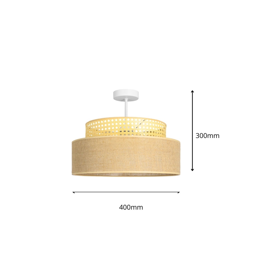 Lampadario a plafone BOHO 1xE27/60W/230V diametro 40 cm rattan