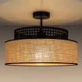 Lampadario a plafone BOHO 1xE27/60W/230V nero/rattan