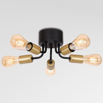 Lampadario a plafone BRENDA 5xE27/60W/230V nero/dorato