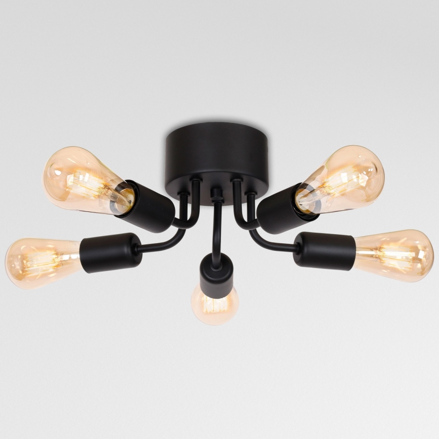 Lampadario a plafone BRENDA 5xE27/60W/230V nero