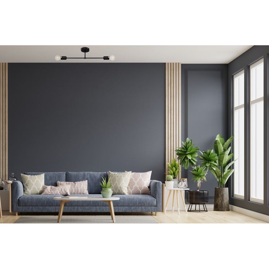 Lampadario a plafone CAMBRIDGE 2xE27/15W/230V nero