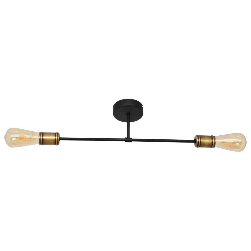 Lampadario a plafone CAMBRIDGE 2xE27/15W/230V nero/oro