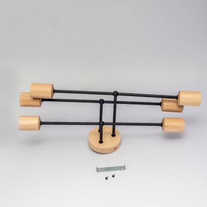 Lampadario a plafone CAMBRIDGE 6xE27/15W/230V in pino