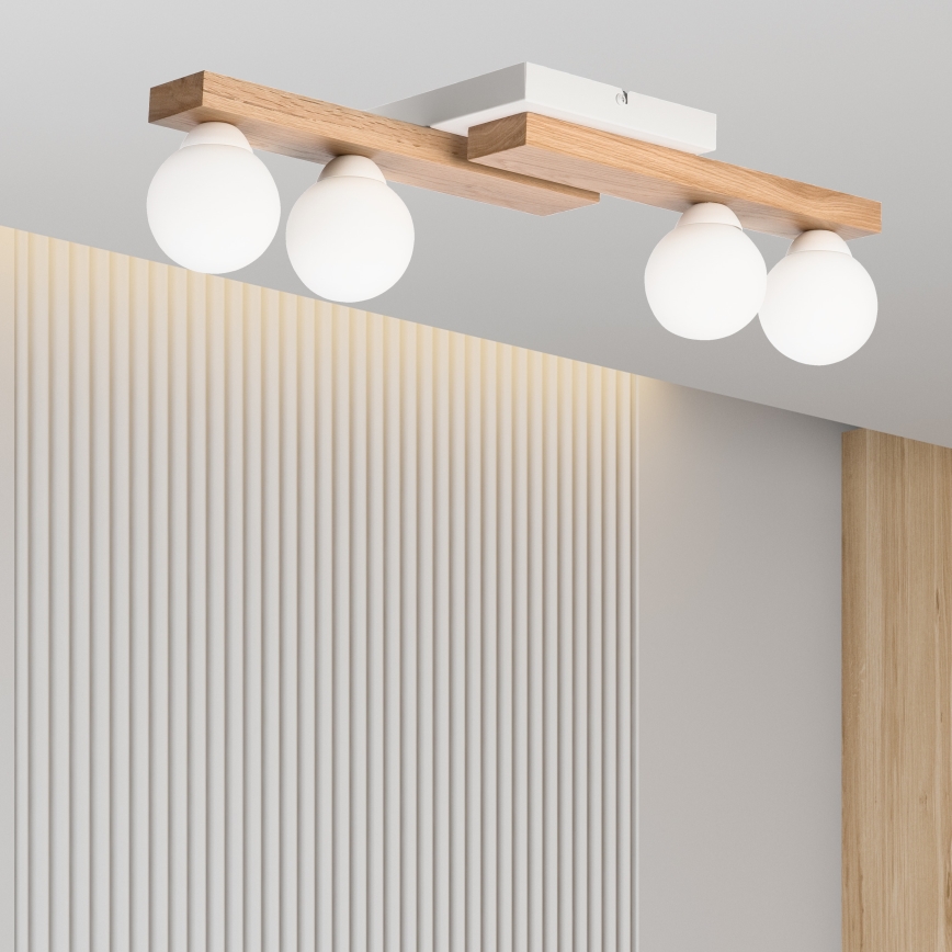 Lampadario a plafone CORTINA 4xG9/5W/230V bianco/quercia