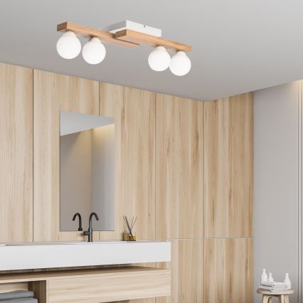 Lampadario a plafone CORTINA 4xG9/5W/230V bianco/quercia