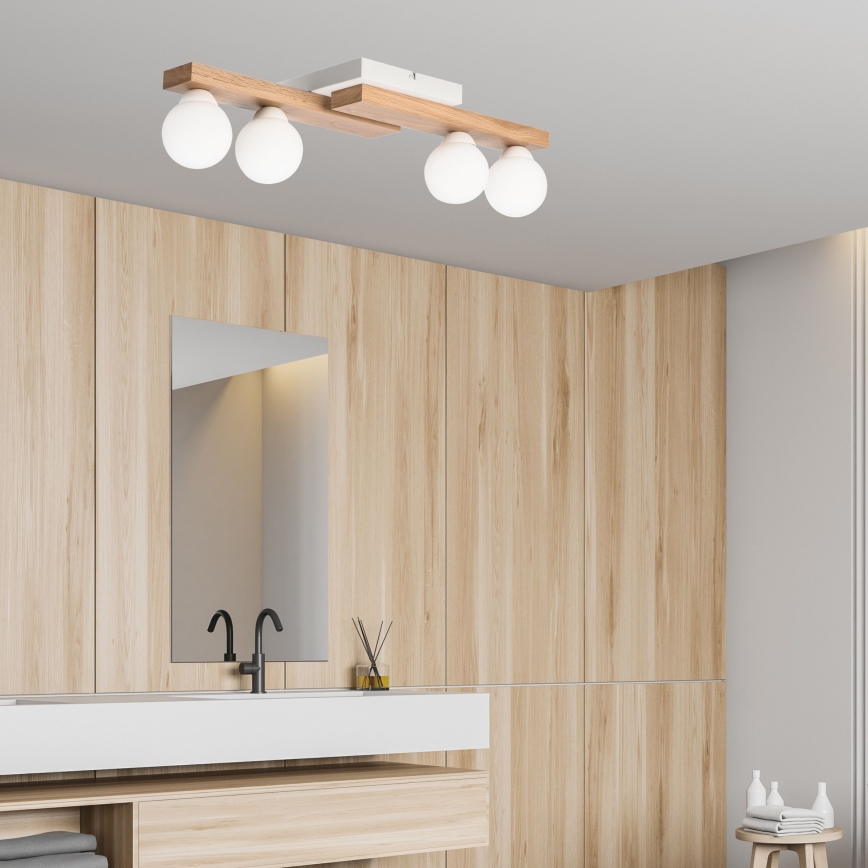 Lampadario a plafone CORTINA 4xG9/5W/230V bianco/quercia