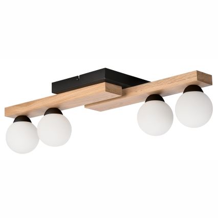 Lampadario a plafone CORTINA 4xG9/5W/230V nero/quercia